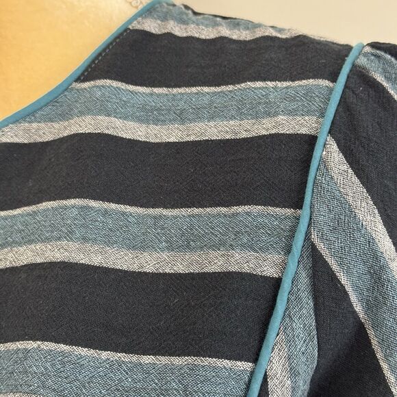 Saint Geraldine Polly Jean Midi Dress Size XS Melbourne Aqua Striped Pockets - Picture 8 of 15